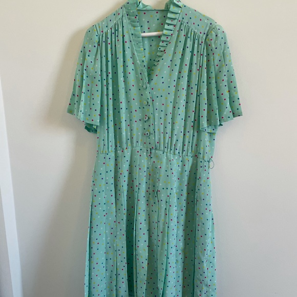 Vintage Swing Homemade Dress Pinup Lucy Teal Dot I love Lucy - Picture 8 of 9